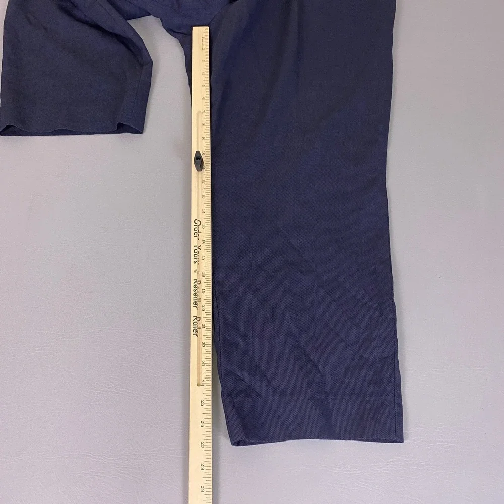 Vintage Dress Pants Trousers Men's 44x28 Navy Blue Pleated Front Relaxed Fit